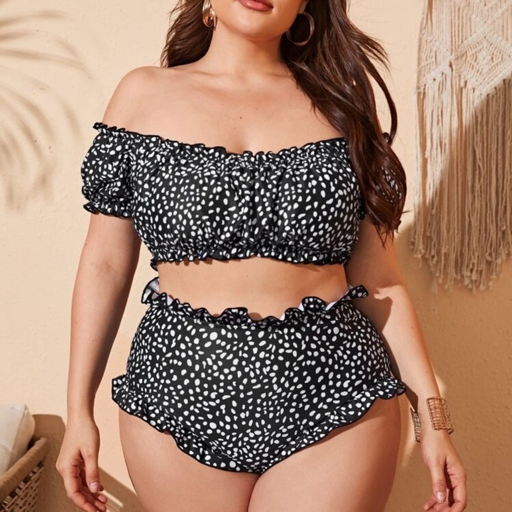 Plus Size Dalmatian Two Piece Bikini